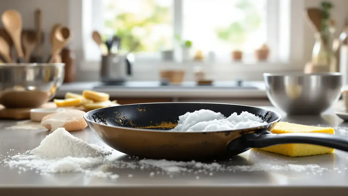 Vervuilde pannen? Dit mengsel van twee ingrediënten uit de kast laat het vet in enkele minuten smelten